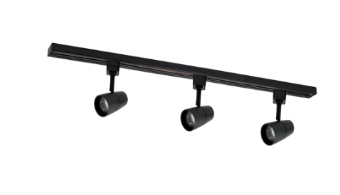 Nora Lighting NTLE-870940B 4-ft Track Pack with (3) MAC 800lm LED Track Heads, 4000K, Black Finish