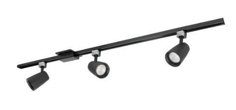 Nora Lighting NTLE-875927B 4-ft Track Pack with (3) MAC XL 1250lm LED Track Heads, 2700K, Black Finish