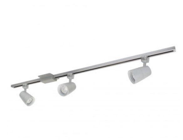 Nora Lighting NTLE-875927S 4-ft Track Pack with (3) MAC XL 1250lm LED Track Heads, 2700K, Silver Finish