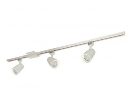 Nora Lighting NTLE-875927W 4-ft Track Pack with (3) MAC XL 1250lm LED Track Heads, 2700K, White Finish