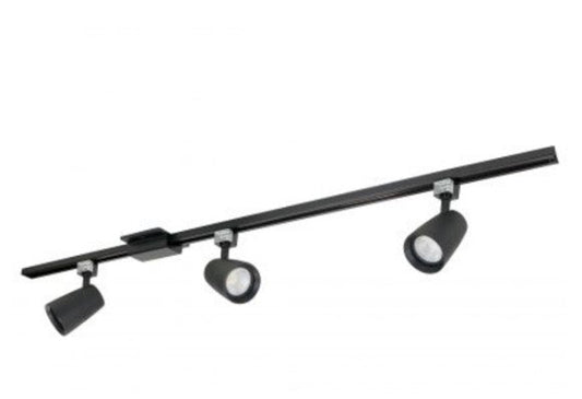 Nora Lighting NTLE-875930B 4-ft Track Pack with (3) MAC XL 1250lm LED Track Heads, 3000K, Black Finish