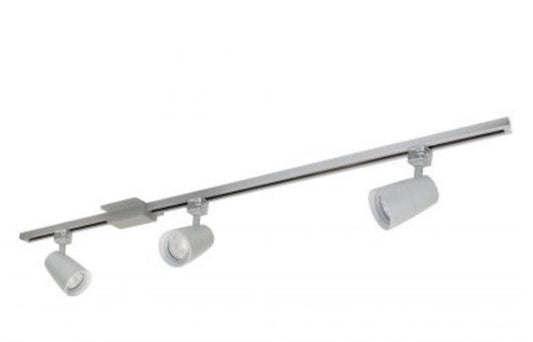 Nora Lighting NTLE-875930S 4-ft Track Pack with (3) MAC XL 1250lm LED Track Heads, 3000K, Silver Finish