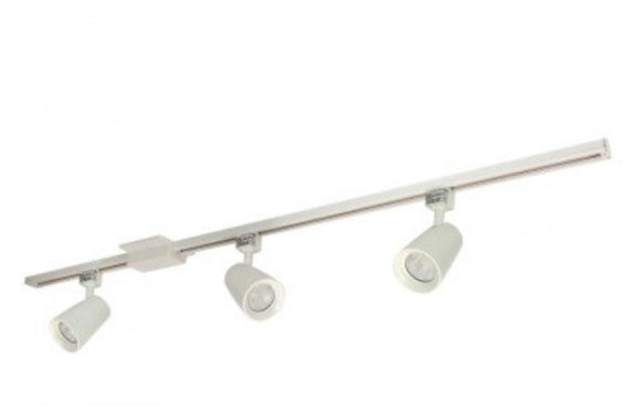Nora Lighting NTLE-875930W 4-ft Track Pack with (3) MAC XL 1250lm LED Track Heads, 3000K, White Finish