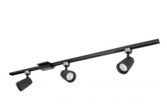 Nora Lighting NTLE-875935B 4-ft Track Pack with (3) MAC XL 1250lm LED Track Heads, 3500K, Black Finish