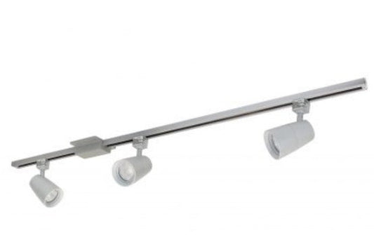 Nora Lighting NTLE-875935S 4-ft Track Pack with (3) MAC XL 1250lm LED Track Heads, 3500K, Silver Finish