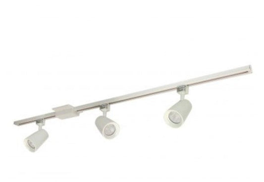 Nora Lighting NTLE-875935W 4-ft Track Pack with (3) MAC XL 1250lm LED Track Heads, 3500K, White Finish