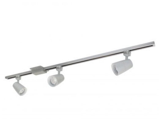 Nora Lighting NTLE-875940S 4-ft Track Pack with (3) MAC XL 1250lm LED Track Heads, 4000K, Silver Finish