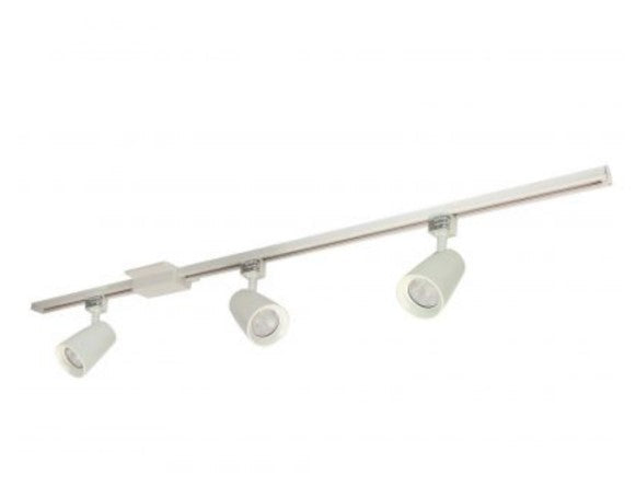 Nora Lighting NTLE-875940W 4-ft Track Pack with (3) MAC XL 1250lm LED Track Heads, 4000K, White Finish