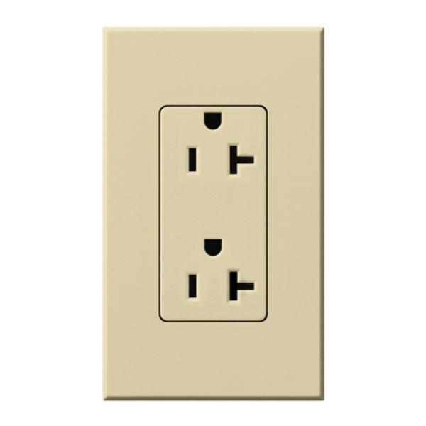 Lutron Architectural 20 A duplex receptacle in Ivory