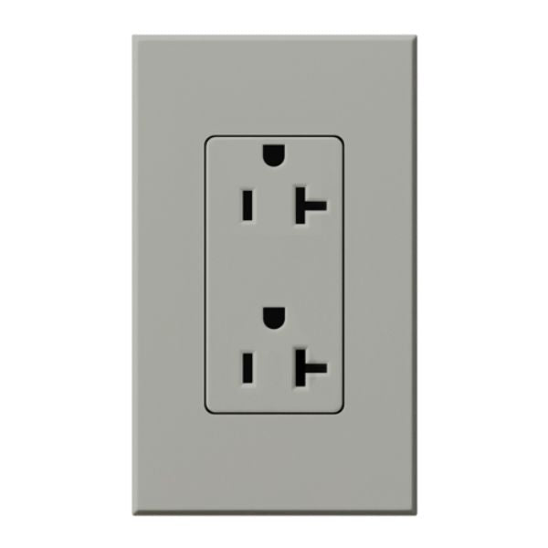 Lutron Architectural 20 A tamper-resistant duplex receptacle in Gray