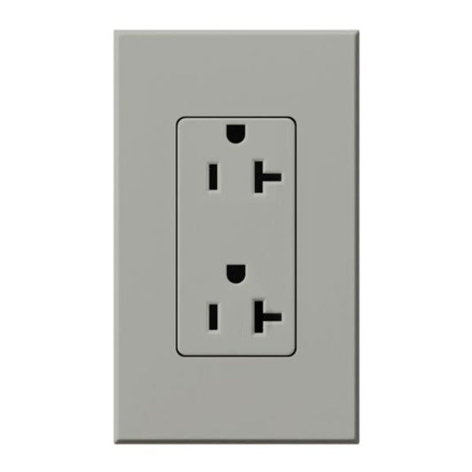 Lutron Architectural 20 A tamper-resistant duplex receptacle in Gray