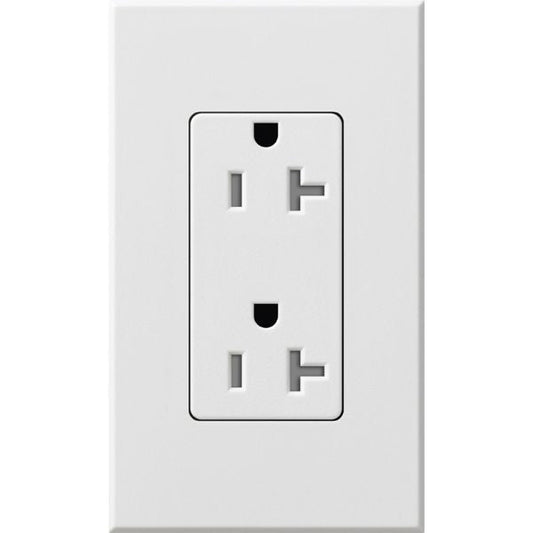 Lutron Architectural 20 A duplex receptacle in White