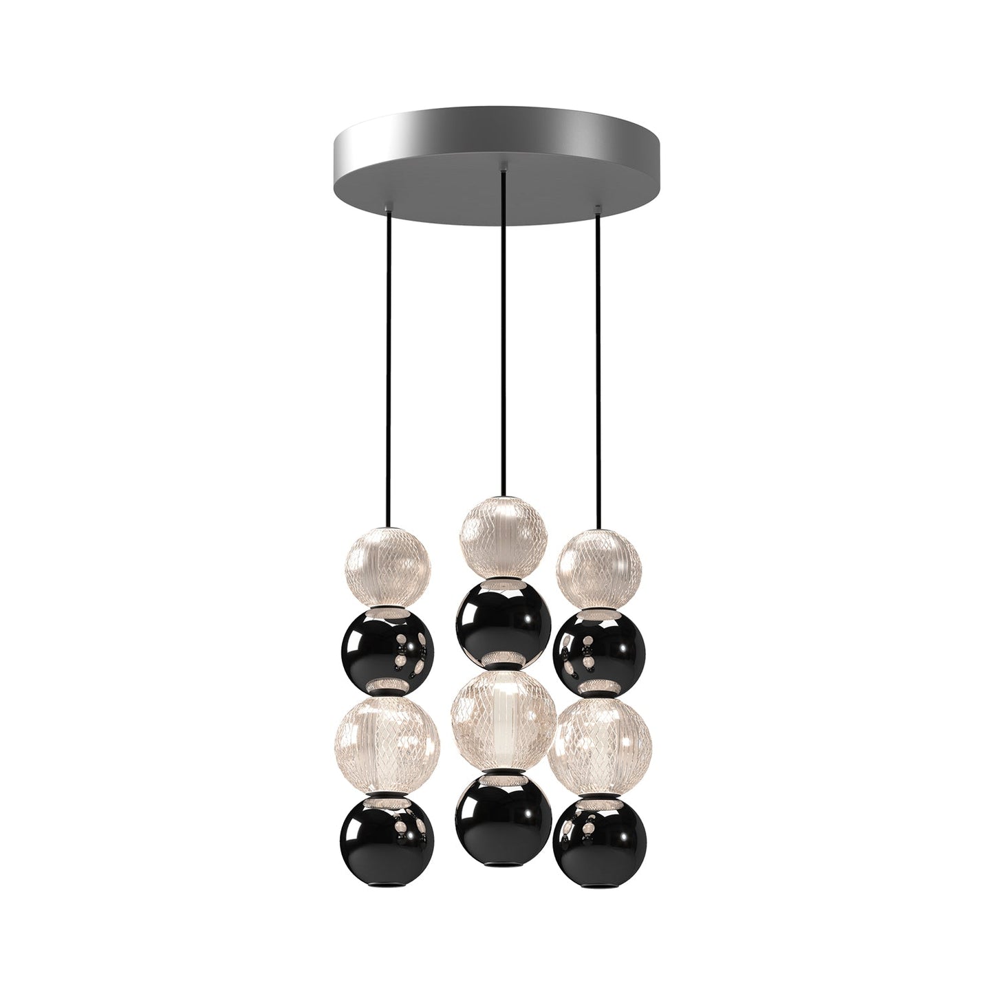 Alora Onyx polished nickel multi-pendant MP321803PN
