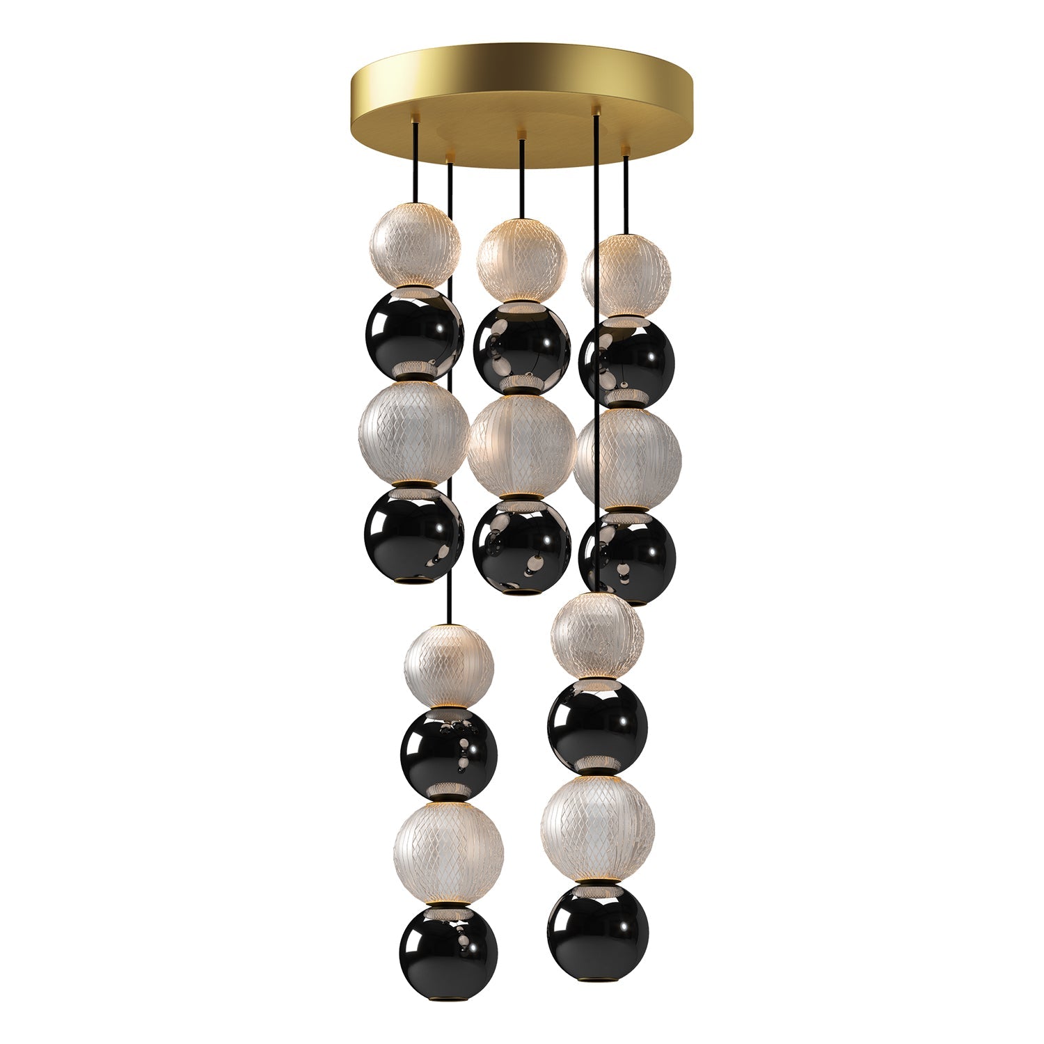 Alora Onyx natural brass multi-pendant MP321805NB