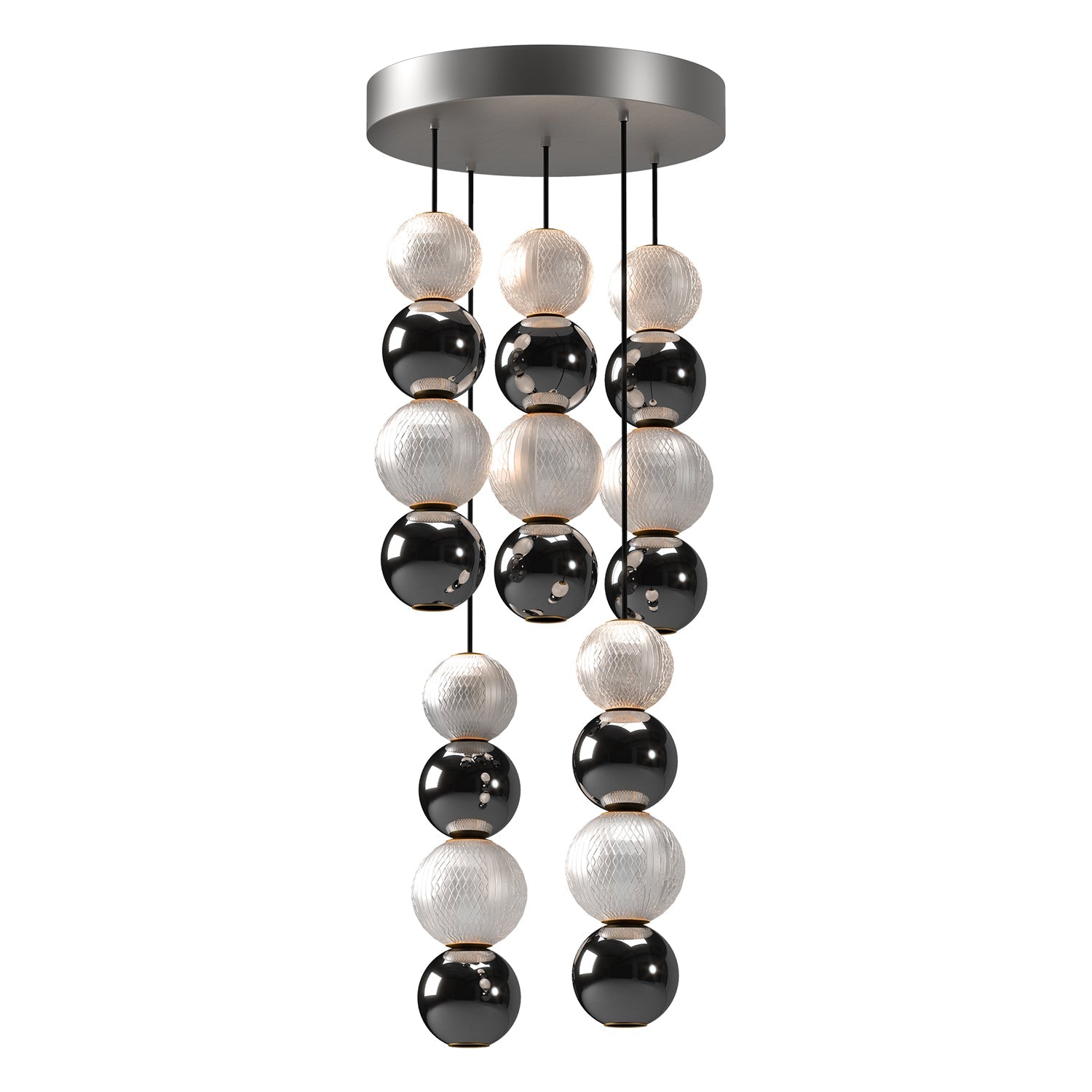 Alora Onyx polished nickel multi-pendant MP321805PN