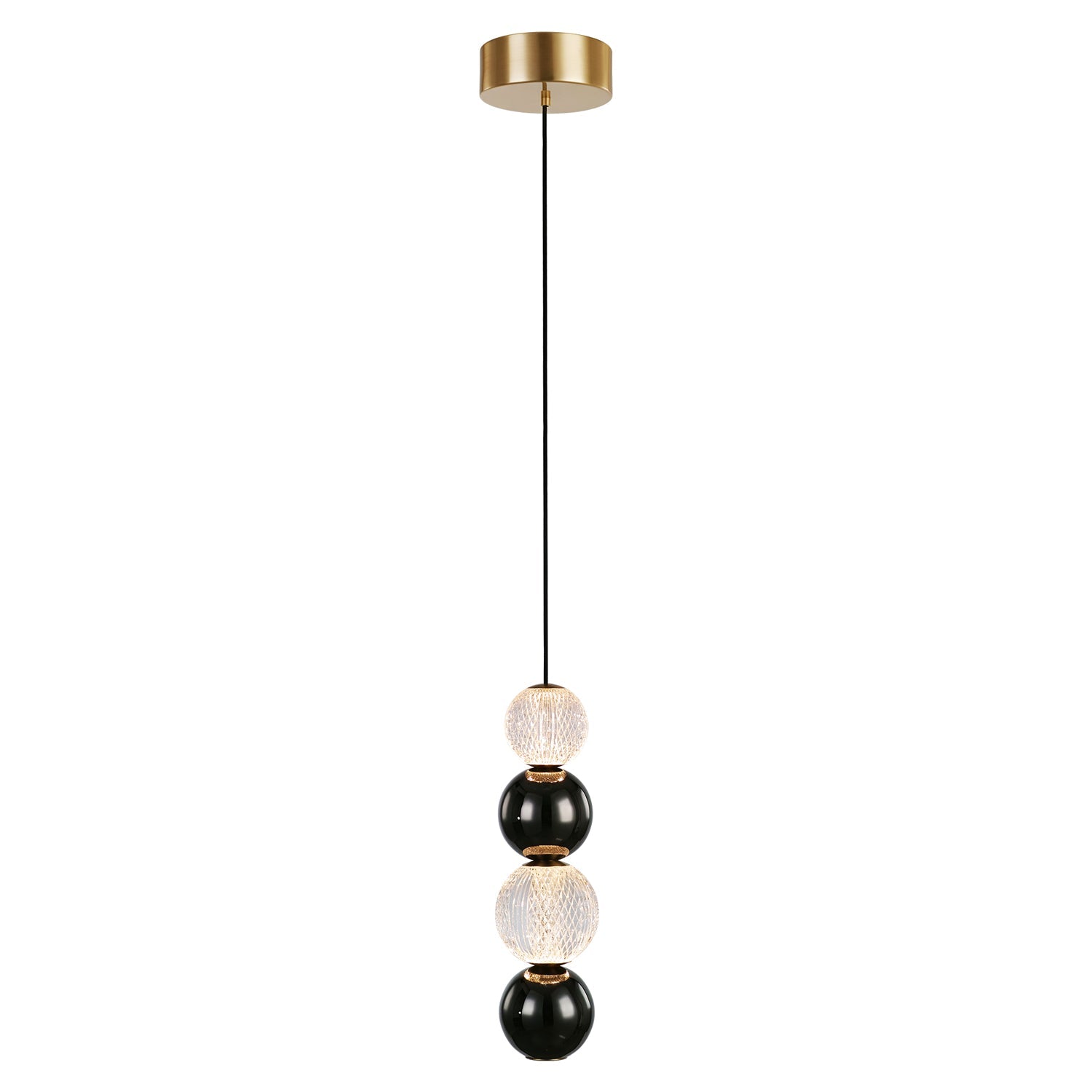Alora Onyx natural brass pendant PD321815NB