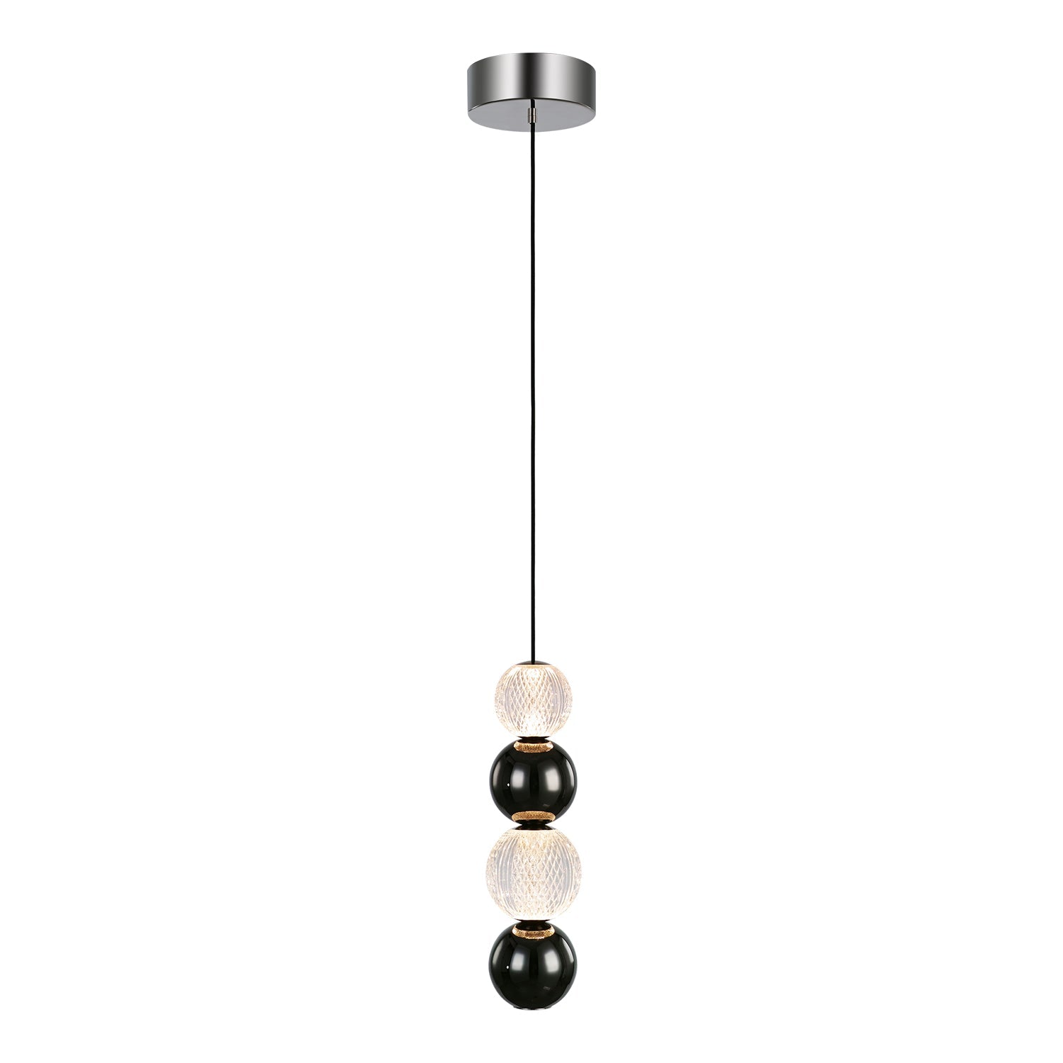 Alora Onyx polished nickel pendant PD321815PN