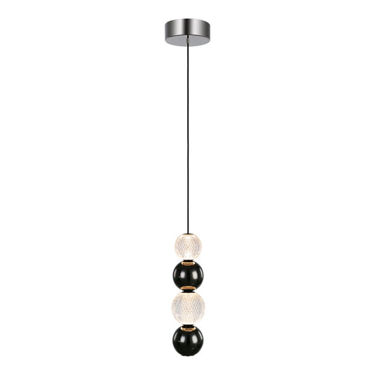 Alora Onyx polished nickel pendant PD321815PN