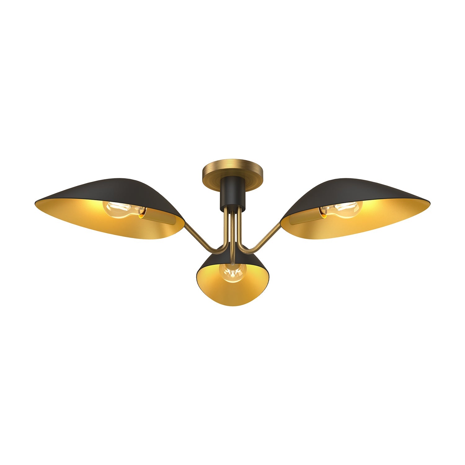 Alora Mood Oscar aged gold semi-flush mount SF550332MBAG