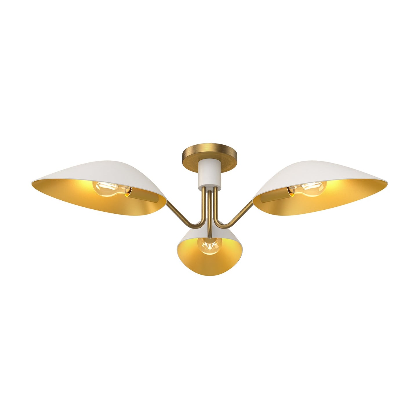 Alora Mood Oscar aged gold semi-flush mount SF550332WHAG