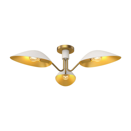 Alora Mood Oscar aged gold semi-flush mount SF550332WHAG