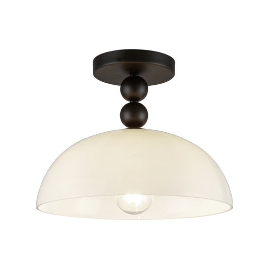 Alora Mood Paisley matte black semi-flush mount SF459012MBGO