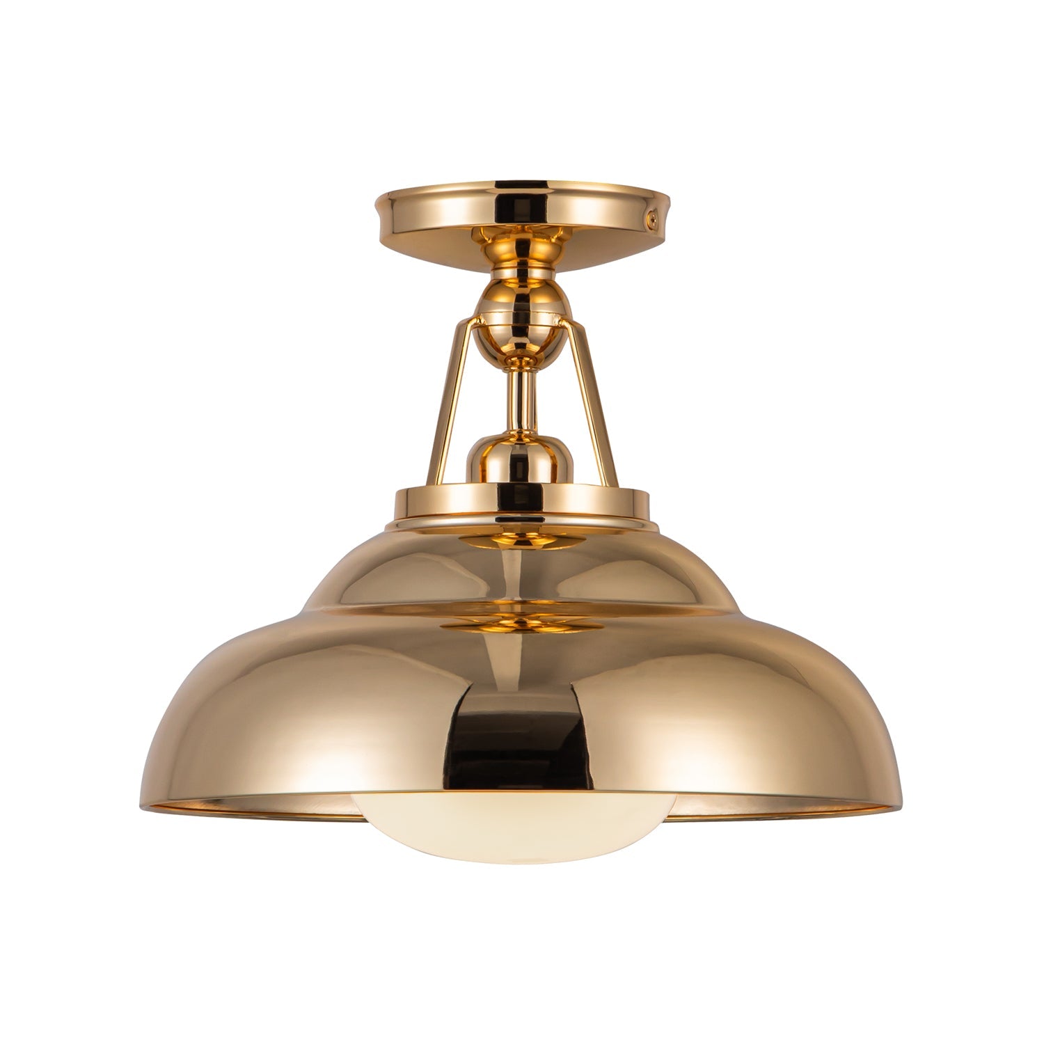 Alora Palmetto polished brass semi-flush mount SF344012PBGO