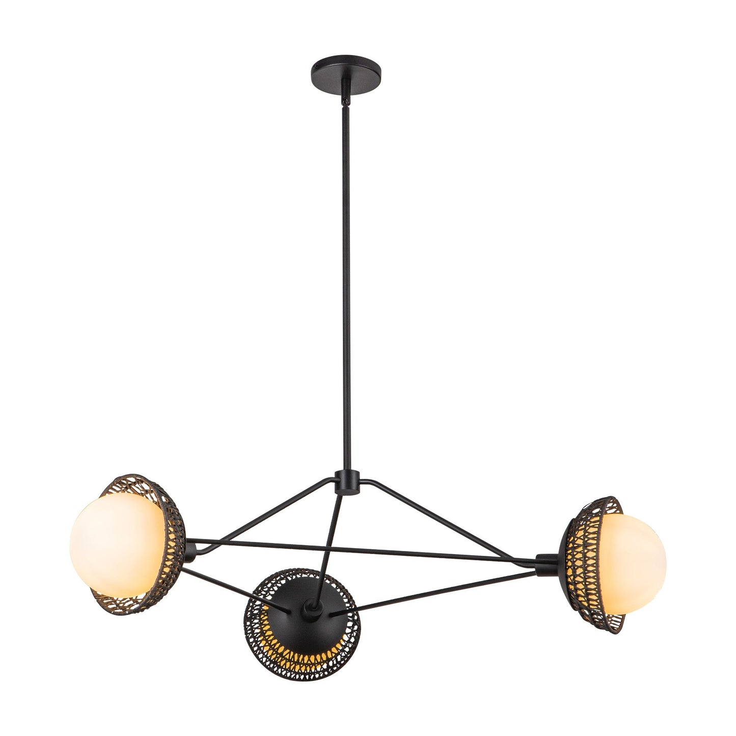 Alora Mood Perth matte black chandelier CH490340MBOP