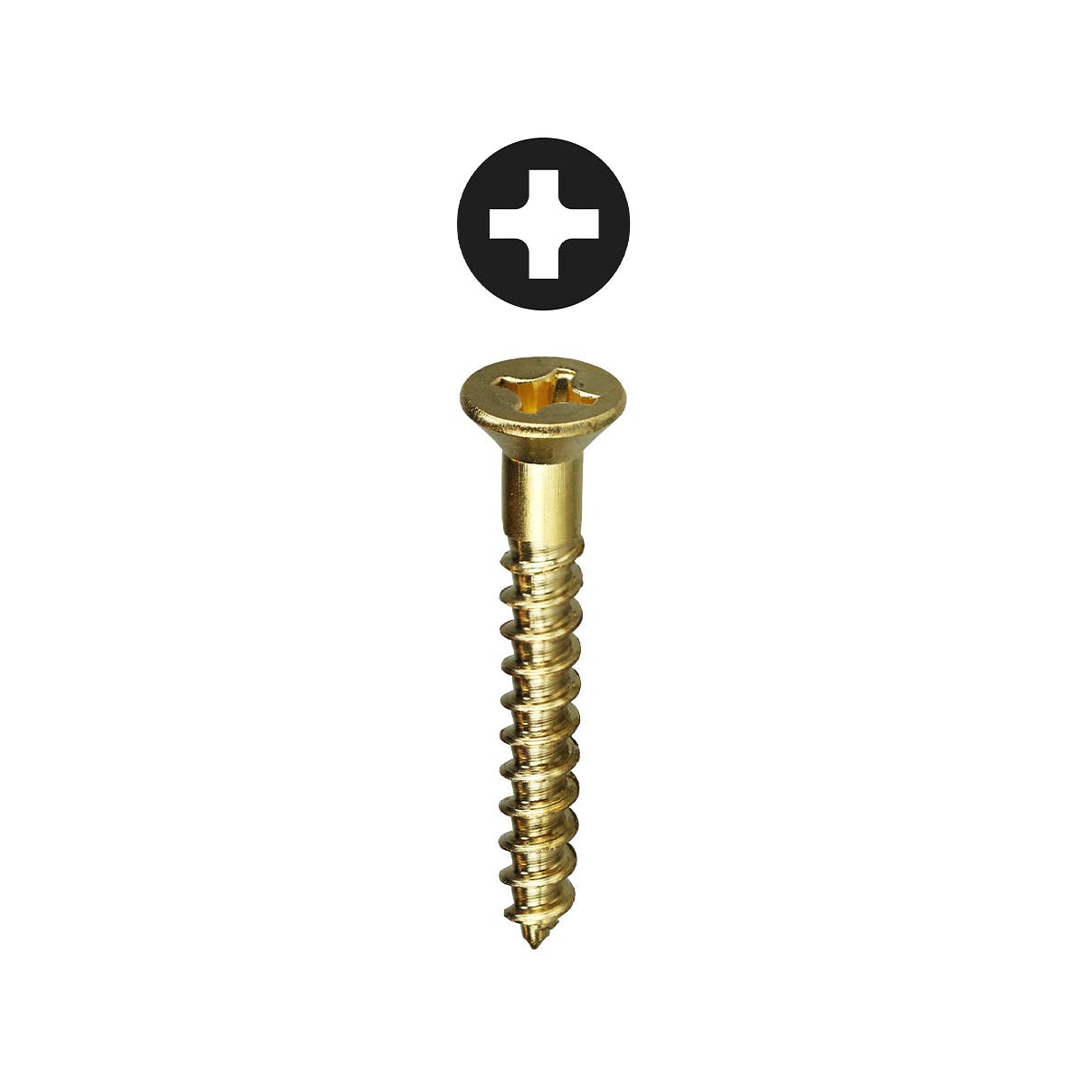 Dottie PHFWB12112 Dottie #12 x 1-1/2 in Phillips Flat Head Brass Wood Screw PHFWB12112