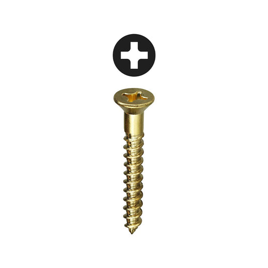 Dottie PHFWB82 Dottie #8 x 2 in Phillips Flat Head Brass Wood Screw PHFWB82