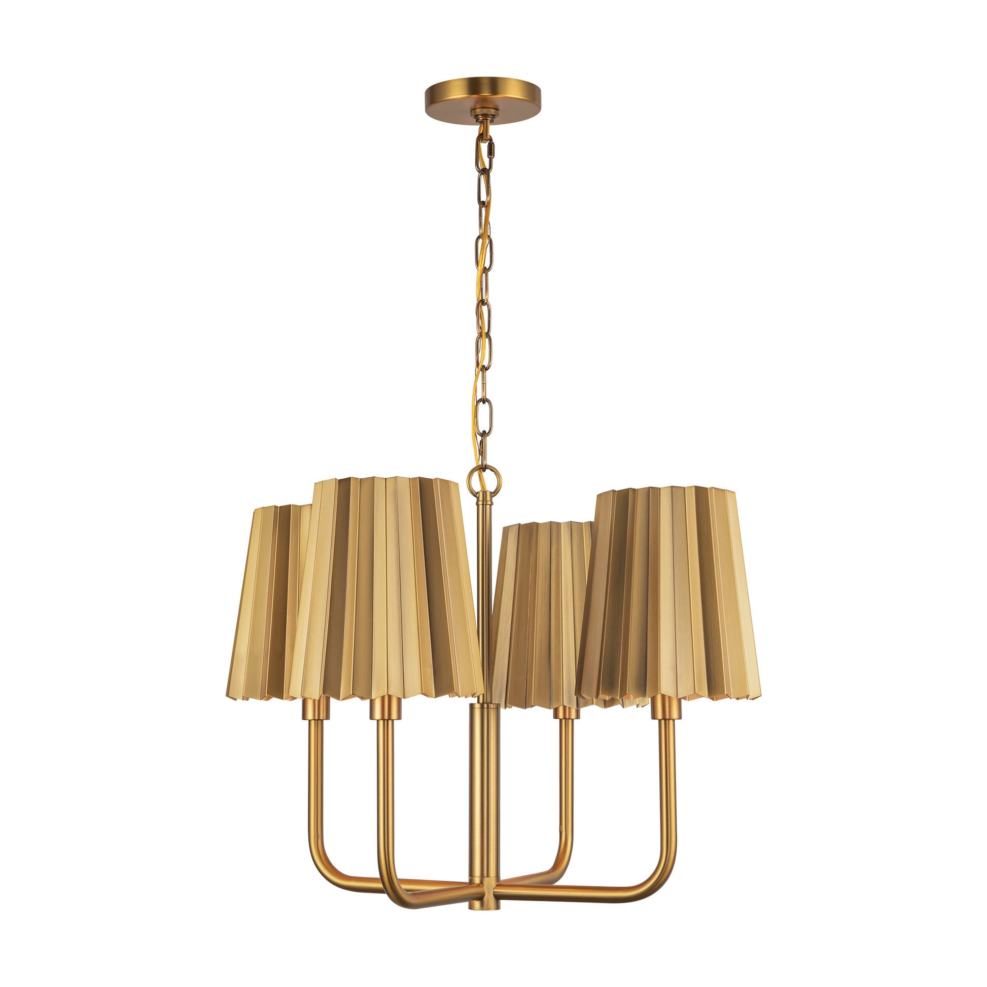 Alora Mood Plisse aged gold chandelier CH528423AG