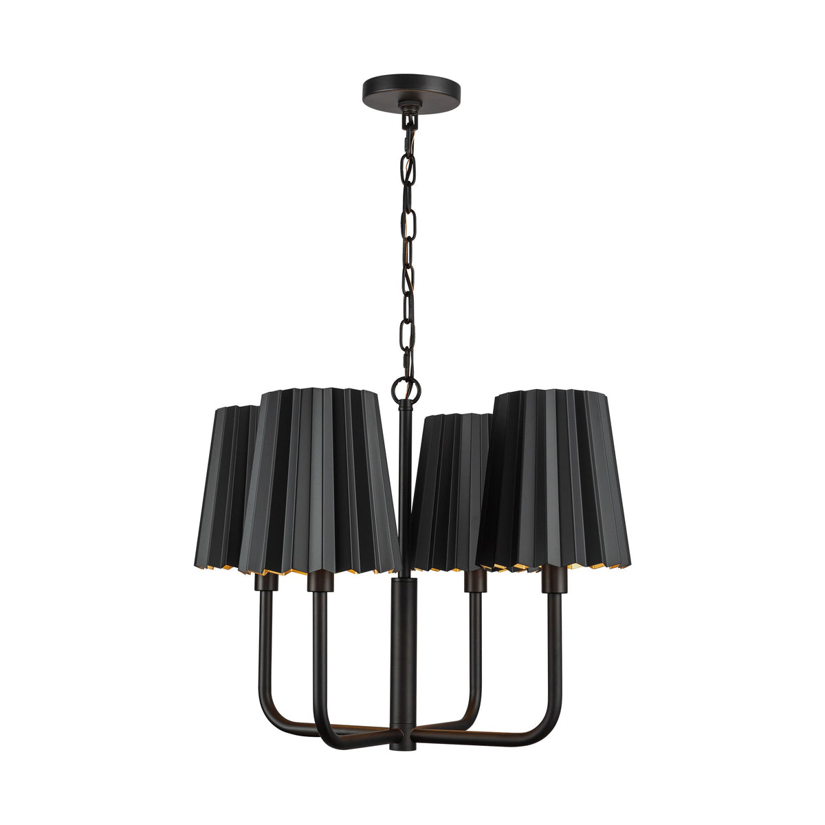 Alora Mood Plisse matte black chandelier CH528423MB