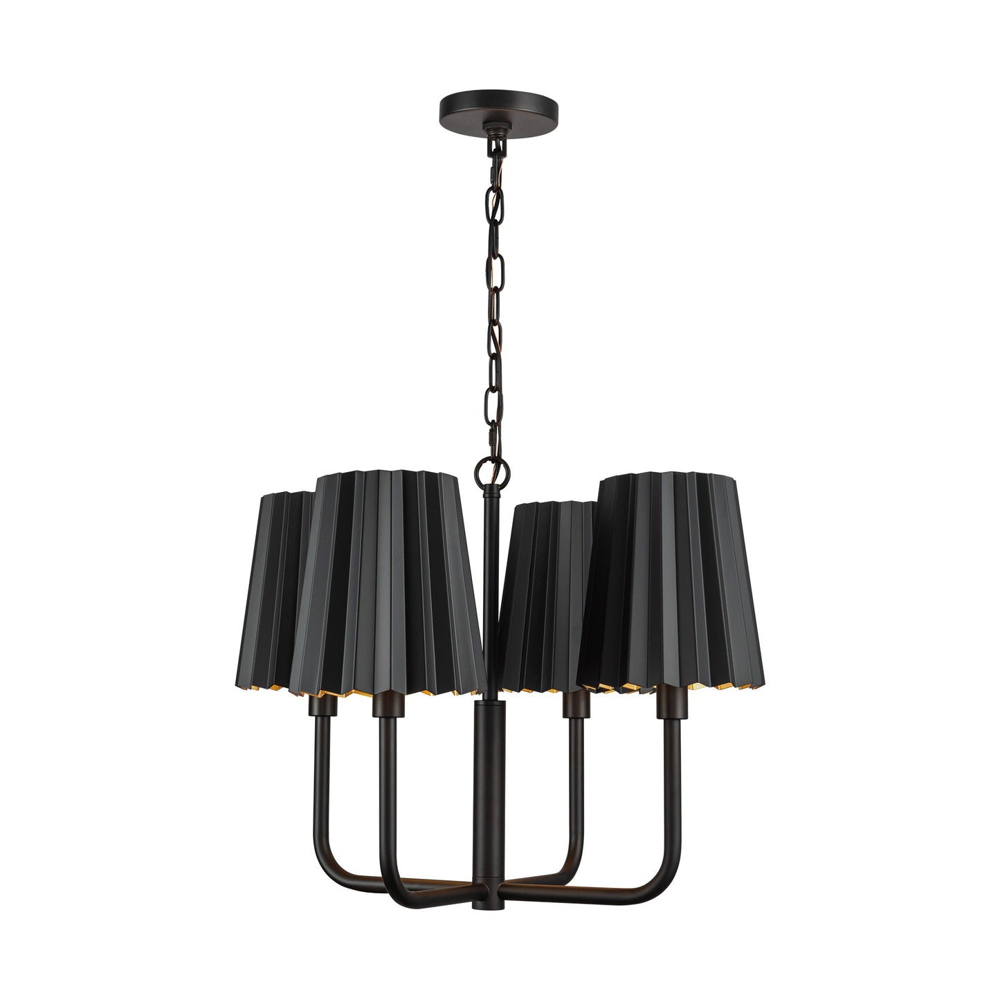 Alora Mood Plisse matte black chandelier CH528423MB