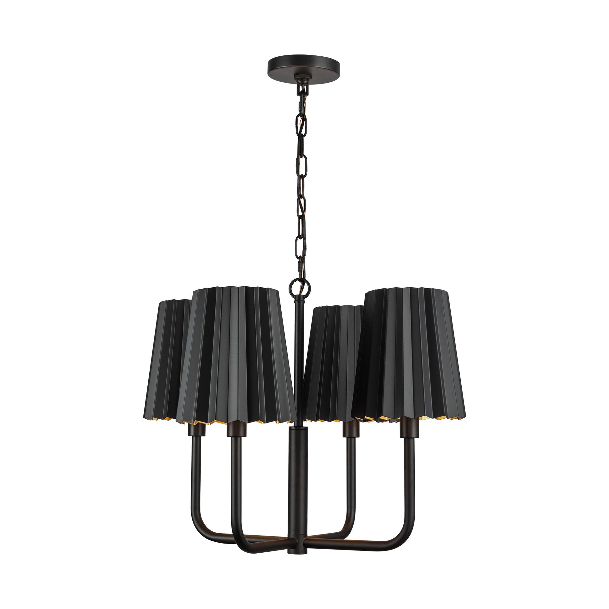 Alora Mood Plisse matte black chandelier CH528423MB