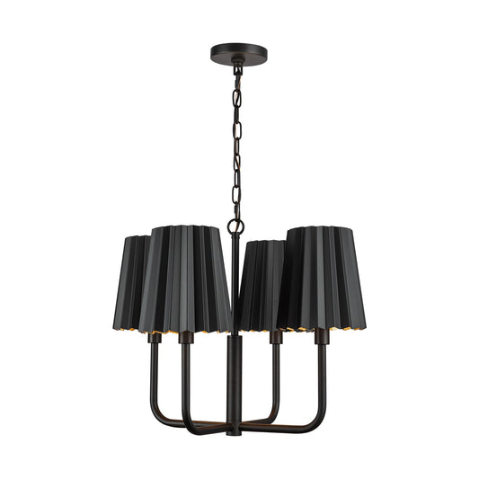 Alora Mood Plisse matte black chandelier CH528423MB