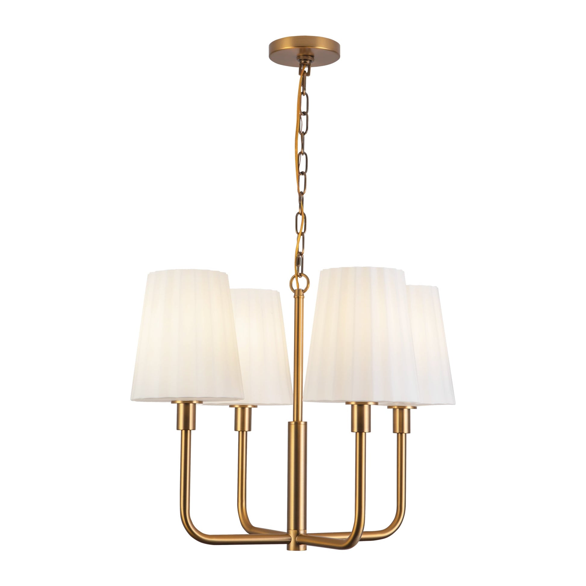 Alora Mood Plisse aged gold chandelier CH628423AGOP