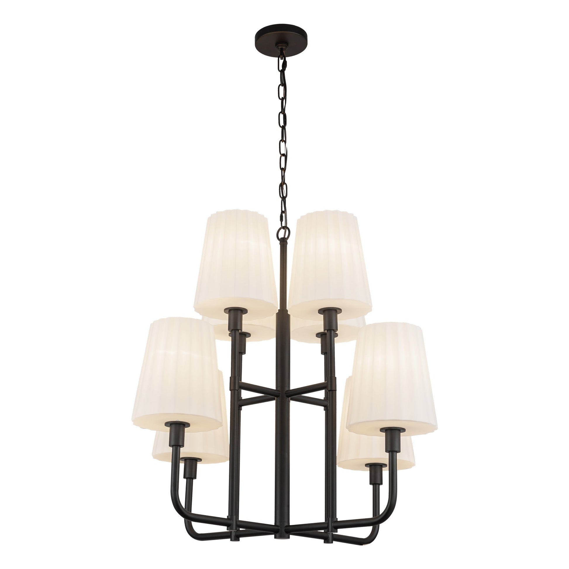 Alora Mood Plisse matte black chandelier CH628830MBOP