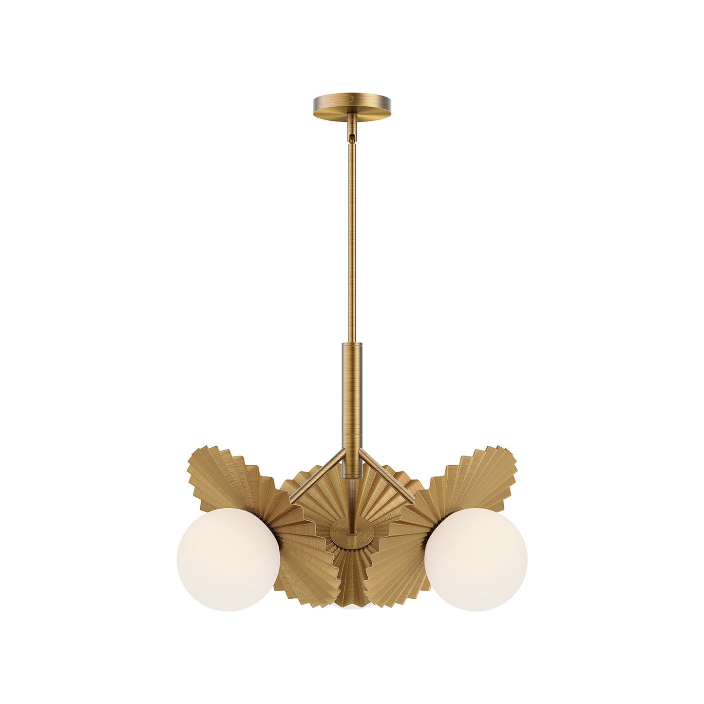 Alora Mood Plume brushed gold chandelier CH501322BGOP