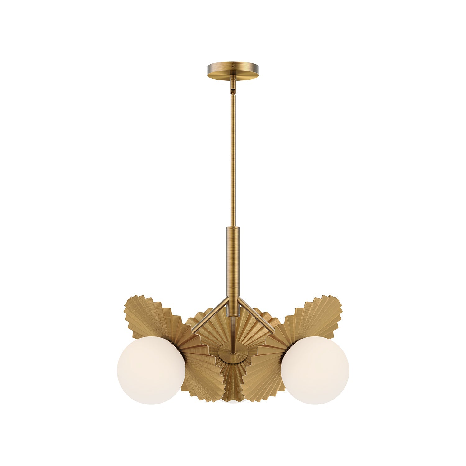 Alora Mood Plume brushed gold chandelier CH501322BGOP