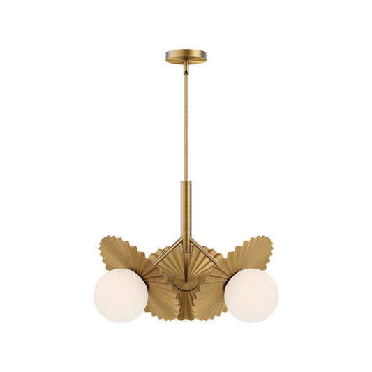 Alora Mood Plume brushed gold chandelier CH501322BGOP