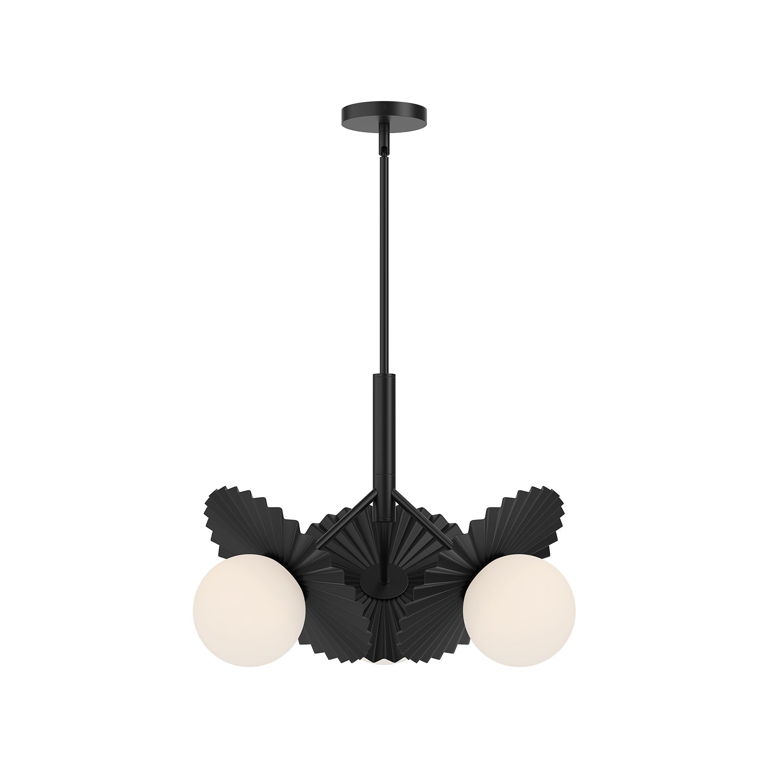 Alora Mood Plume matte black chandelier CH501322MBOP