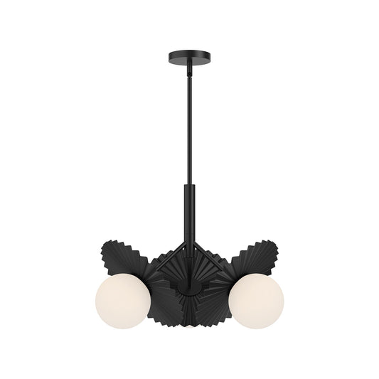 Alora Mood Plume matte black chandelier CH501322MBOP