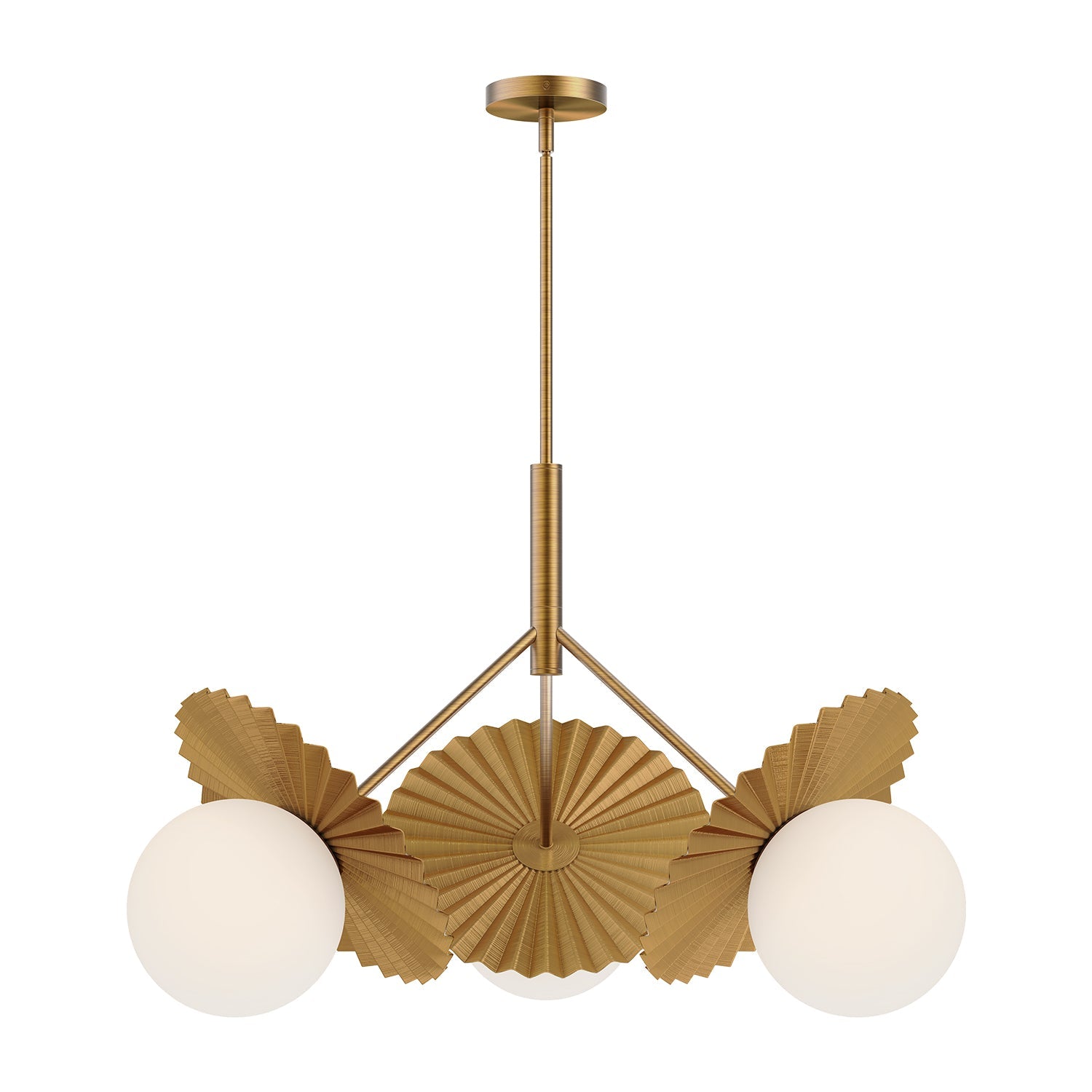 Alora Mood Plume brushed gold chandelier CH501334BGOP