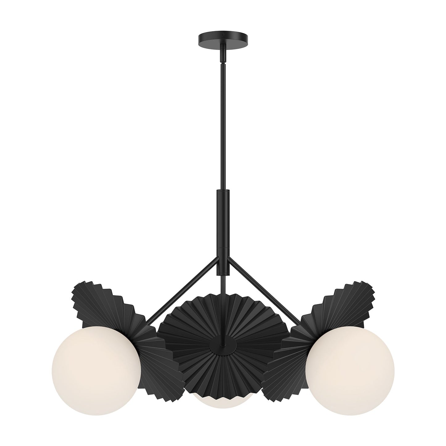 Alora Mood Plume matte black chandelier CH501334MBOP