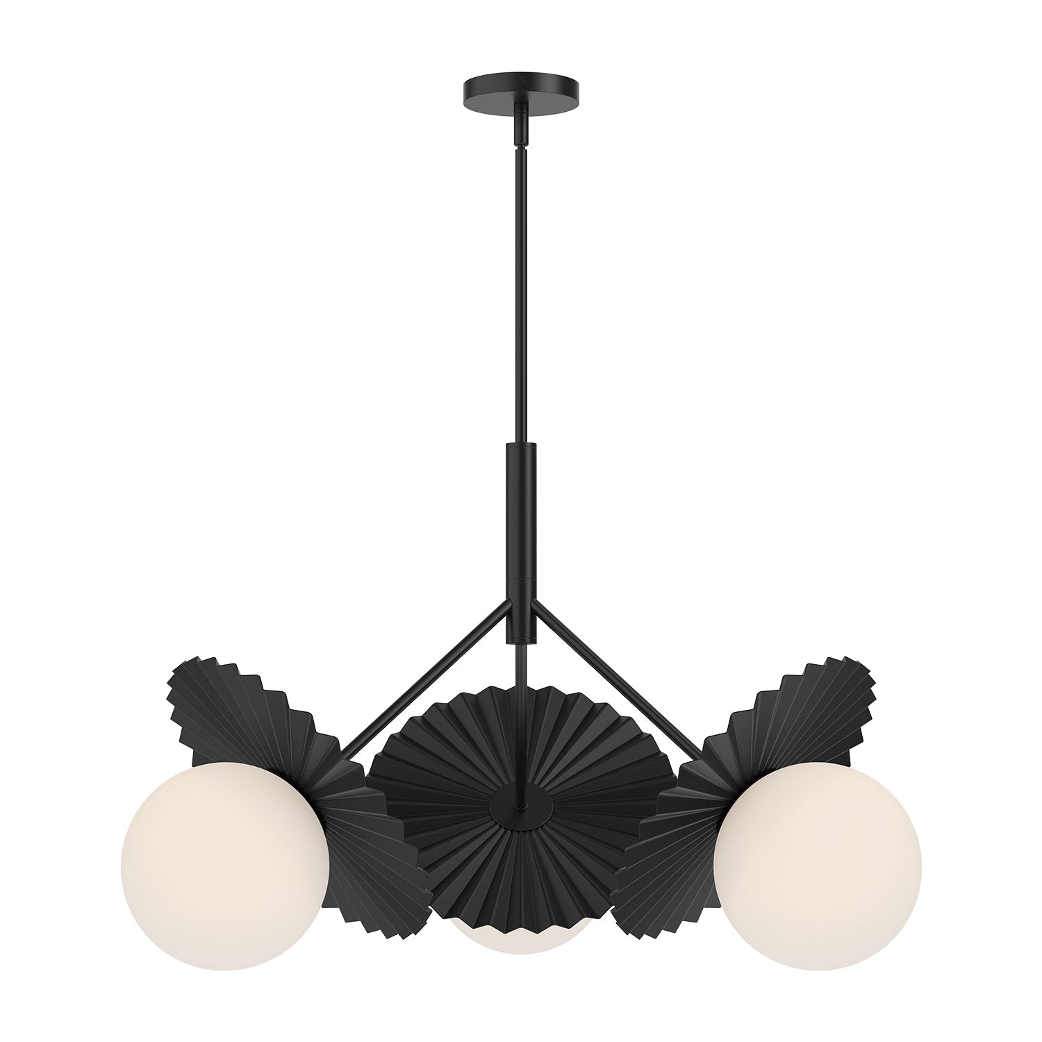 Alora Mood Plume matte black chandelier CH501334MBOP