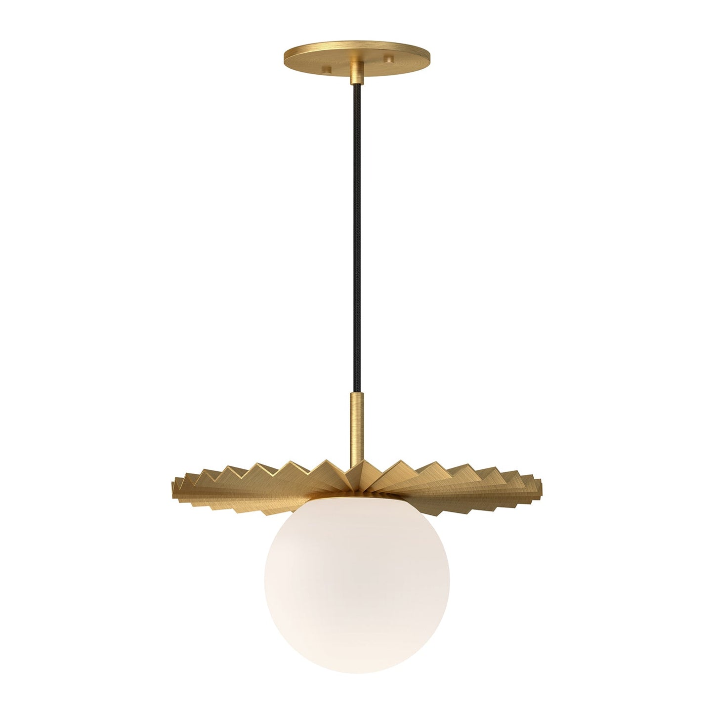 Alora Mood Plume brushed gold pendant PD501212BGOP