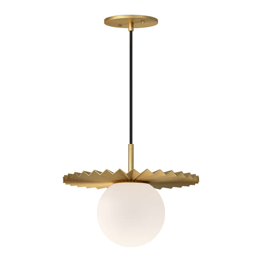Alora Mood Plume brushed gold pendant PD501212BGOP