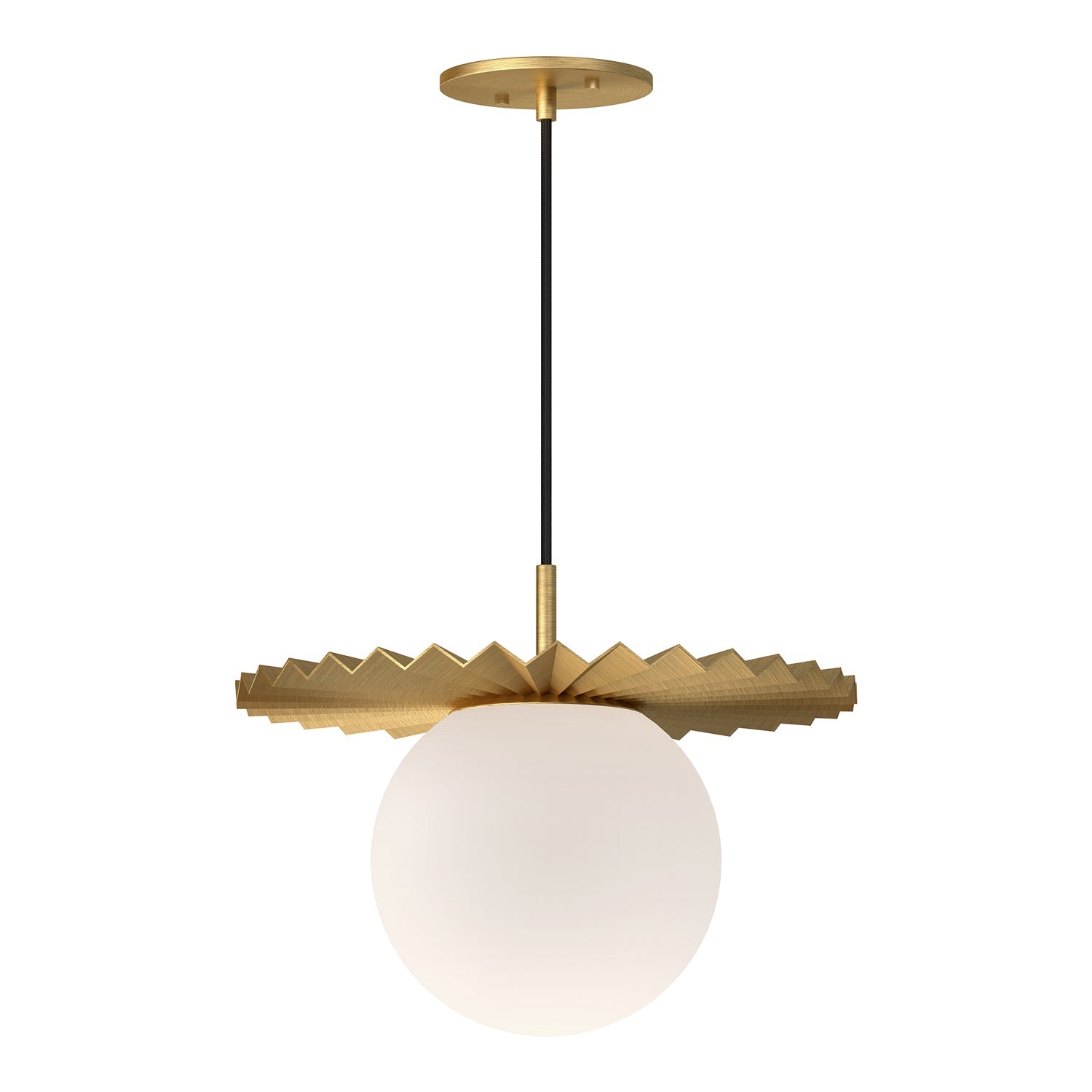 Alora Mood Plume brushed gold pendant PD501214BGOP