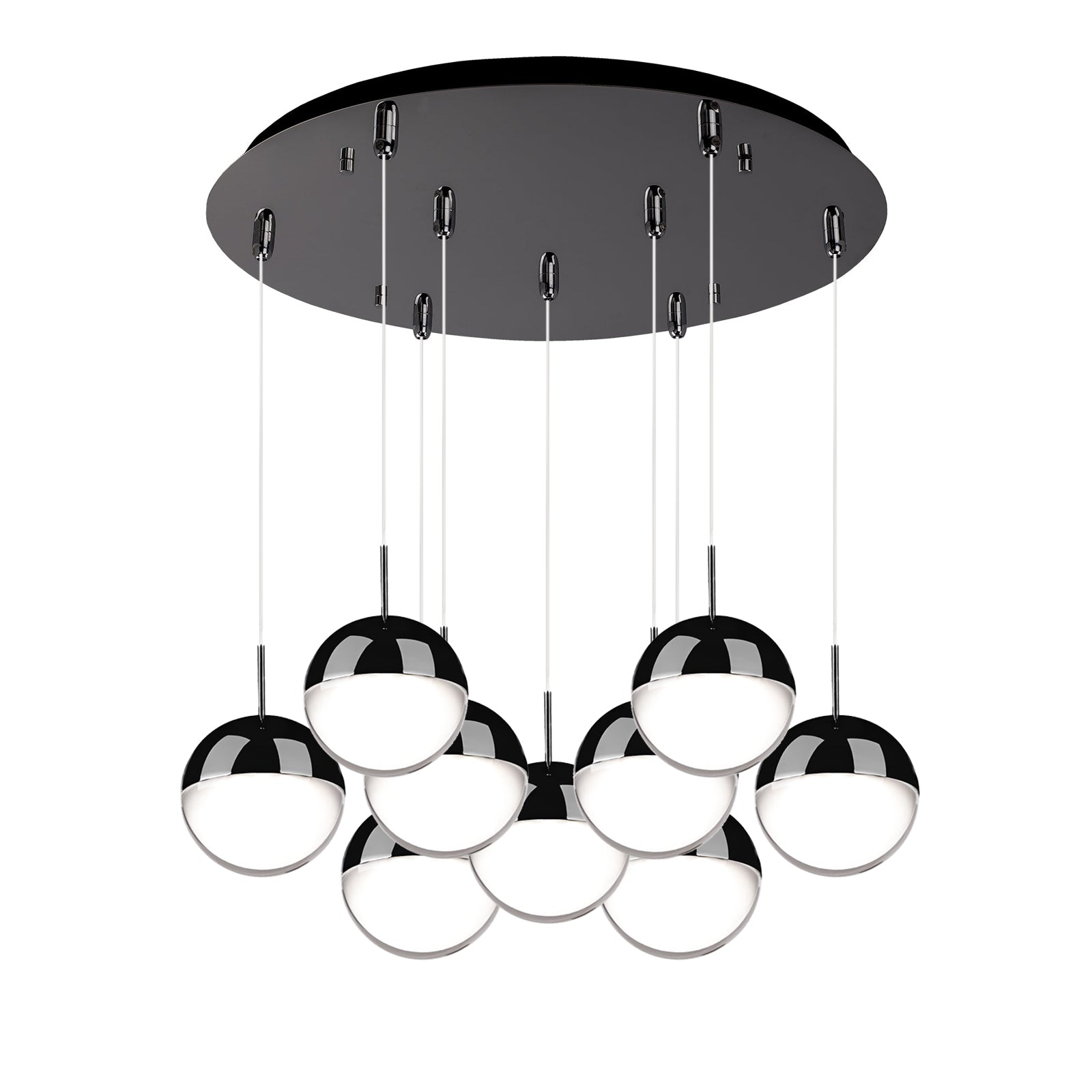 Kuzco Pluto black chrome multi-pendant MP402801BC-09