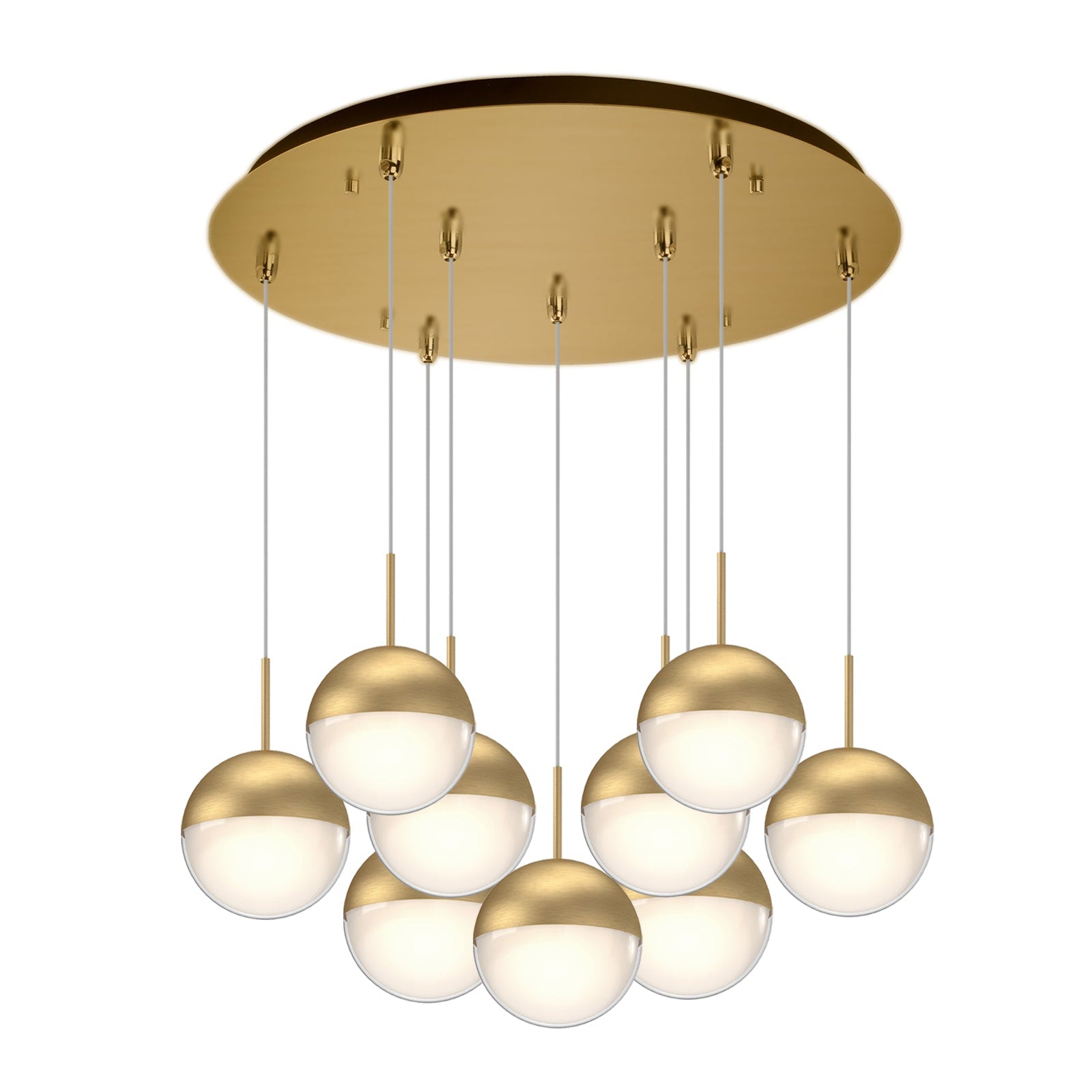 Kuzco Pluto brushed gold multi-pendant MP402801BG-09